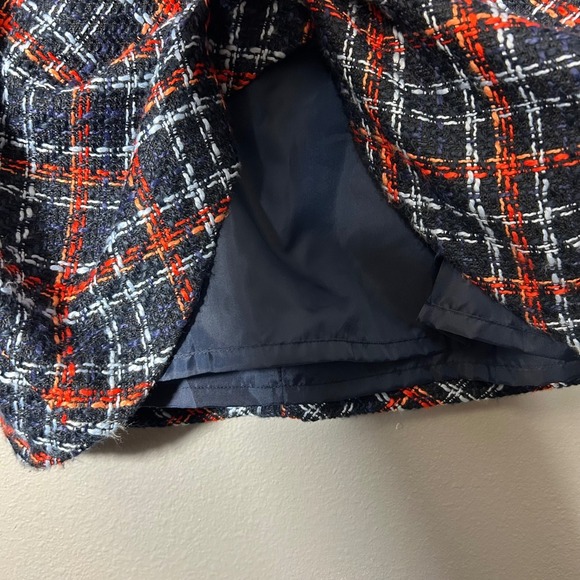 Bar III Tweed Skirt Plaid Zip Back A-Line Career Party Cocktail Size 16 - Picture 6 of 7